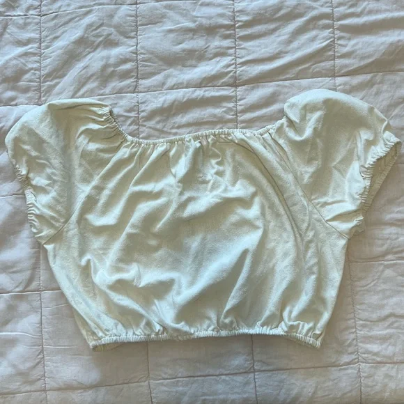 Na Nin Stella Raw Silk Crop Top Cream - Picture 8 of 9